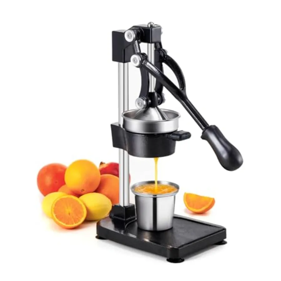 Citrus juicer for kitchen use cast iron black heavy-duty 17-inch tall manual press with stable flat base and stainless steel cu
Citrus juicer for kitchen use cast iron black heavy-duty 17-inch tall manual press with stable flat base and stainless steel cu