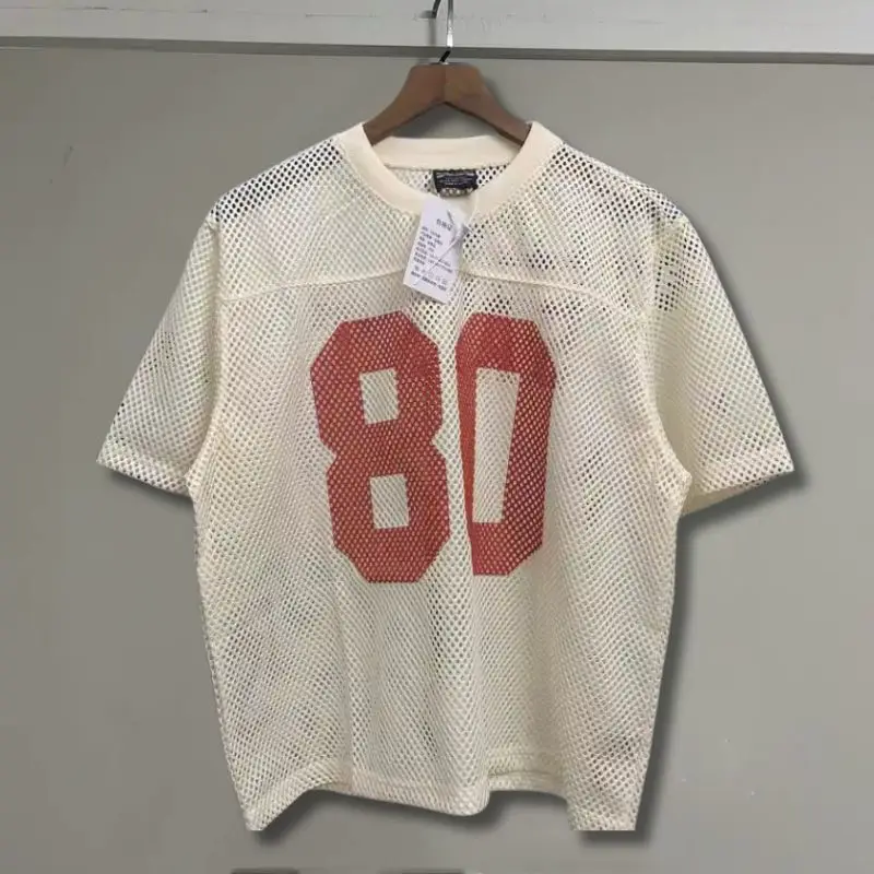 25ss Summer 80 Print Mesh Short Sleeve Saint T-shirt Casual Street Round Neck Tops Hollow Cover Shirts Men Women Jersey Tees
25ss Summer 80 Print Mesh Short Sleeve Saint T-shirt Casual Street Round Neck Tops Hollow Cover Shirts Men Women Jersey Tees