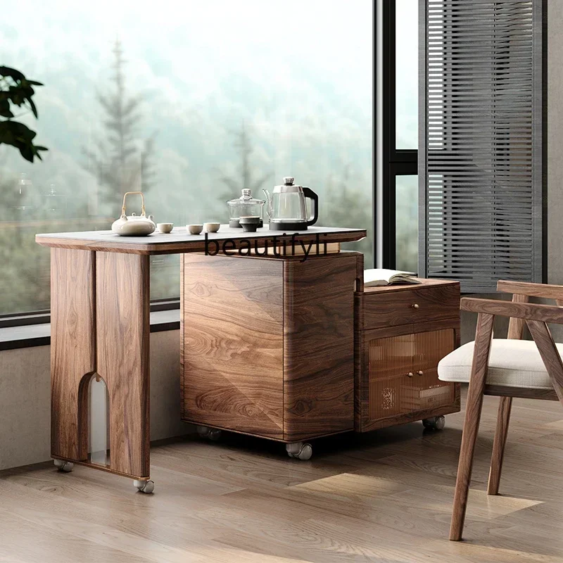 CC Balcony Solid wood tea table Modern retractable small cart Kung Fu household movable tea table
CC Balcony Solid wood tea table Modern retractable small cart Kung Fu household movable tea table