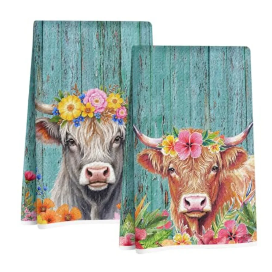 2 Pcs Cow Kitchen Towels, Rustic Flower Soft Absorbent Hand Tea Towel, Microfiber Dish Cloths for Drying Dishes, Waffle Dish To
2 Pcs Cow Kitchen Towels, Rustic Flower Soft Absorbent Hand Tea Towel, Microfiber Dish Cloths for Drying Dishes, Waffle Dish To