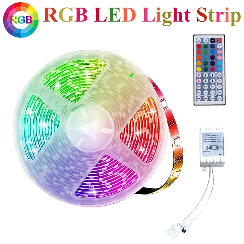 ABGR-5M RGB Light Strip 3528 300LED Flexible LED Strip Light With 44 Key Remote+Controller For Christmas Living Room Bedroom
ABGR-5M RGB Light Strip 3528 300LED Flexible LED Strip Light With 44 Key Remote+Controller For Christmas Living Room Bedroom