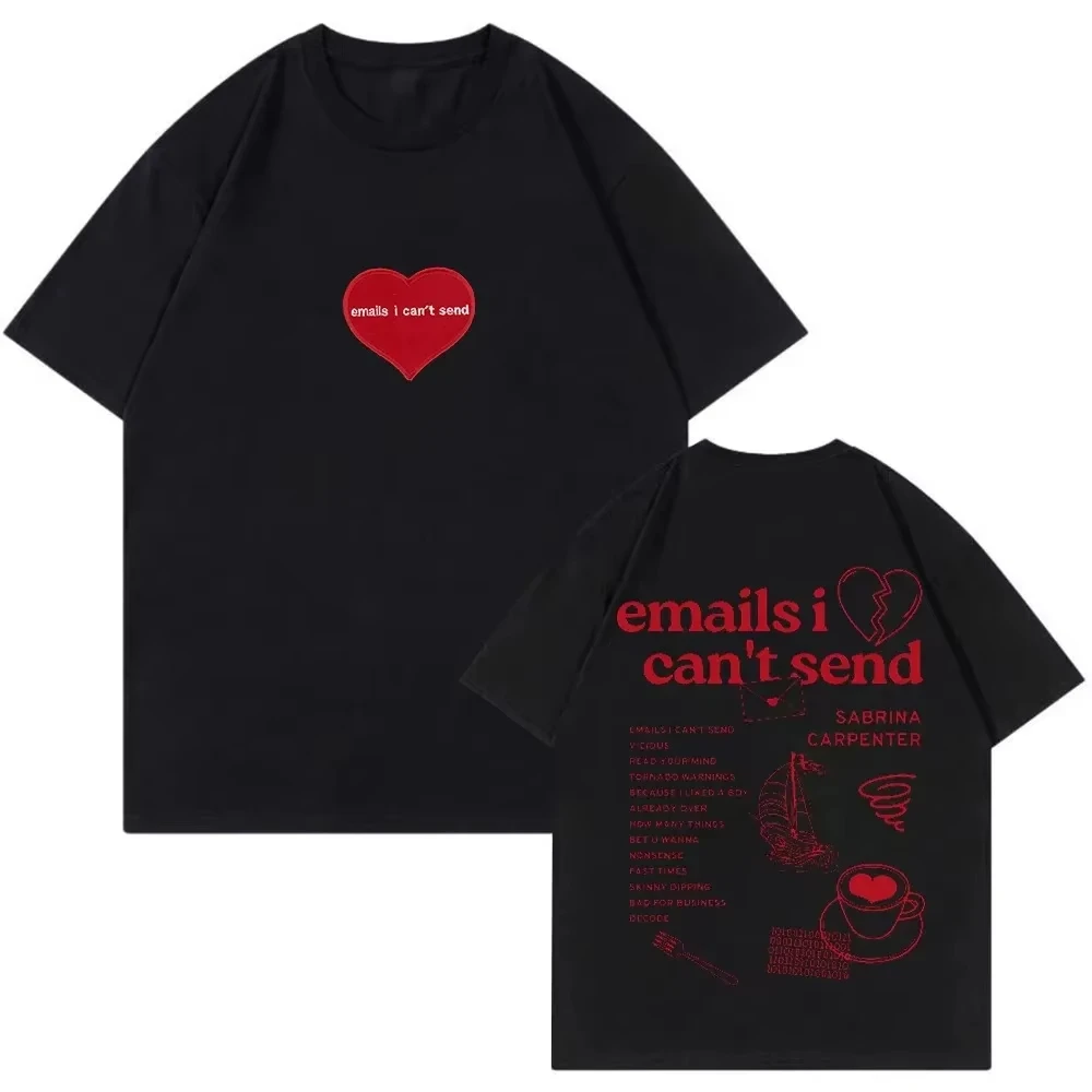 Sabrina Carpenter Emails I Can't Send T-shirt Album Tour Crewneck Short Sleeve Tee Men Women Plus Size Streetwear New Fashion
Sabrina Carpenter Emails I Can't Send T-shirt Album Tour Crewneck Short Sleeve Tee Men Women Plus Size Streetwear New Fashion