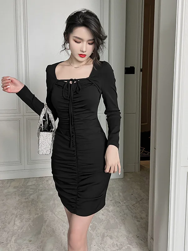 Sexy Pleated Wrap Bodycon Dr High Waist Knitted ort Skirt for Middle-Aged Women Autumn Spring Long Sve Basic Sle
Sexy Pleated Wrap Bodycon Dr High Waist Knitted ort Skirt for Middle-Aged Women Autumn Spring Long Sve Basic Sle