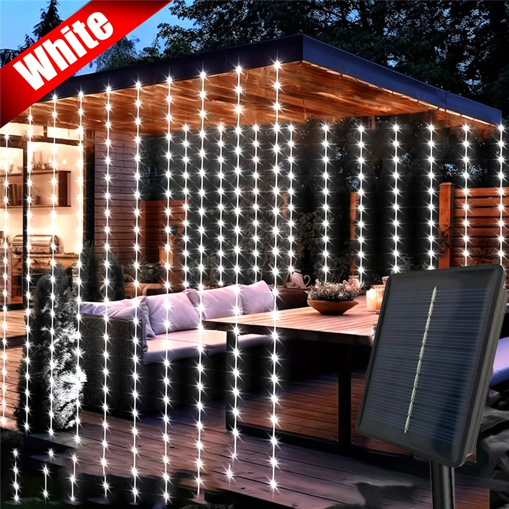 Solar Curtain String Lights 8Modes Christmas Lighting Fairy Lights Great for Navidad Party Patio Garden Wedding Birthday Decor
Solar Curtain String Lights 8Modes Christmas Lighting Fairy Lights Great for Navidad Party Patio Garden Wedding Birthday Decor