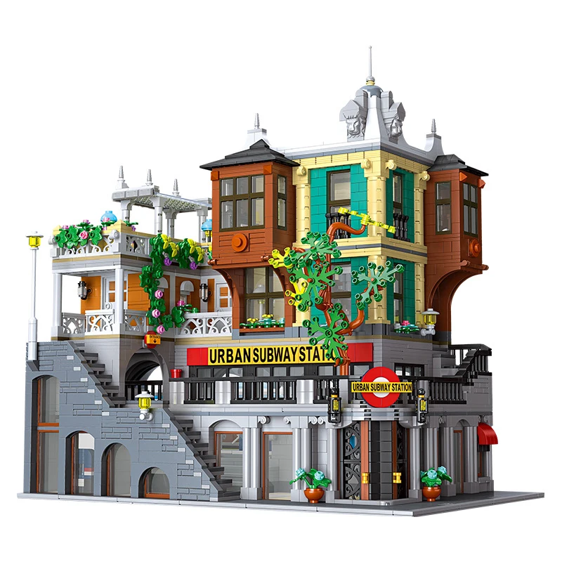 City Streetscape Architecture Metro Railway Station Creative Moc Block Train Subway Street View Building Brick Toy With Light
City Streetscape Architecture Metro Railway Station Creative Moc Block Train Subway Street View Building Brick Toy With Light