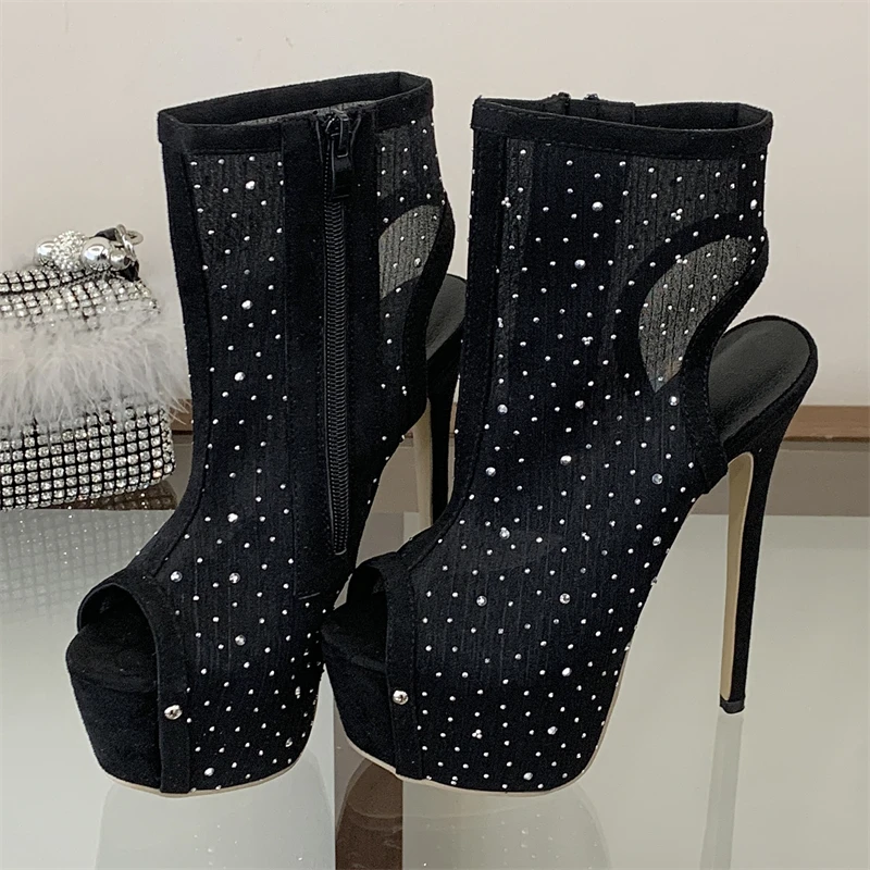 Eilyken Fashion Slingback Crystal Peep Toe Women Ankle Boots Sandals Punk Style Platform Zipper Thin High Heels Shoes
Eilyken Fashion Slingback Crystal Peep Toe Women Ankle Boots Sandals Punk Style Platform Zipper Thin High Heels Shoes