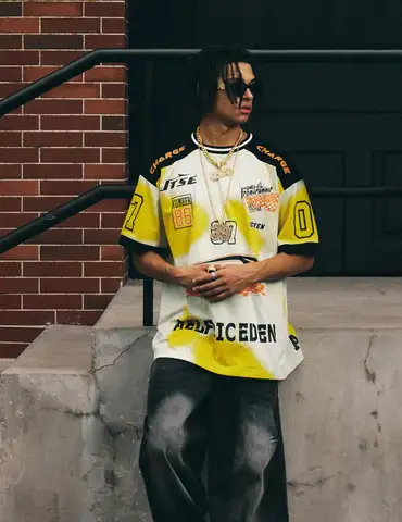 Aelfric Eden Oversized Contrast Color Jersey Autumn Sports Leisure Dry Quickly Men's T-Shirt Children's Clothing Tee Y2k Woman