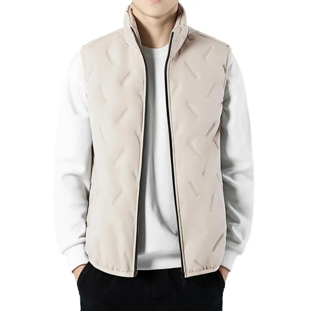 Breathable Men Waistcoat Winter Men's Solid Color Warm Waistcoat with Stand Collar Sleeveless Design Rectangular Embossed
Breathable Men Waistcoat Winter Men's Solid Color Warm Waistcoat with Stand Collar Sleeveless Design Rectangular Embossed