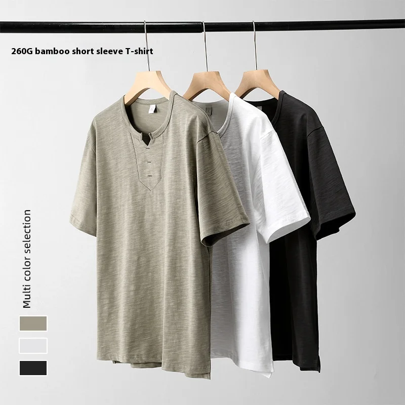 Men's Summer New Retro Trend Simple T-Shirt Bamboo Cotton Short-Sleeved Blouse Small V-Neck Versatile T-Shirt Bottoming Shirt
Men's Summer New Retro Trend Simple T-Shirt Bamboo Cotton Short-Sleeved Blouse Small V-Neck Versatile T-Shirt Bottoming Shirt