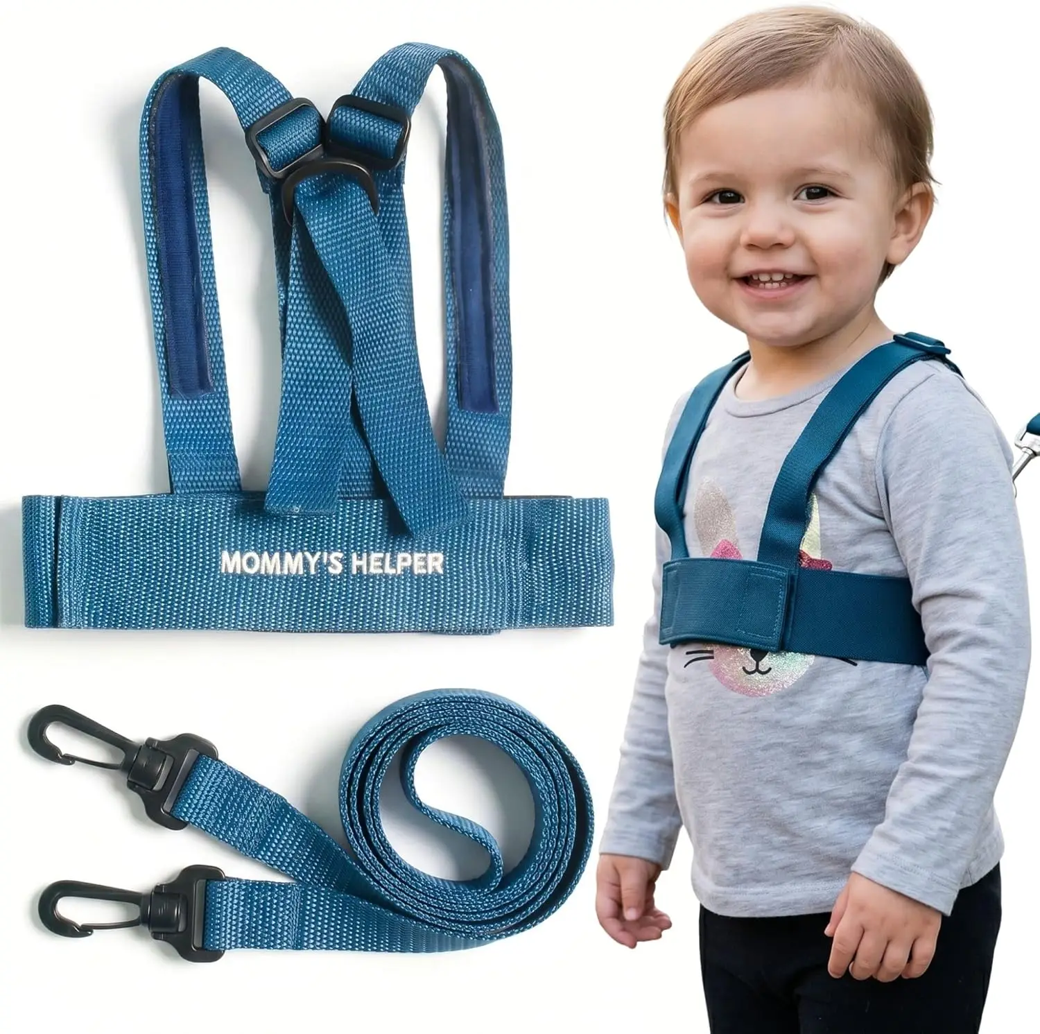 Toddler Leash & Harness, Padded Shoulder Straps, Adjustable Chest 14-25.5in, Blue
Toddler Leash & Harness, Padded Shoulder Straps, Adjustable Chest 14-25.5in, Blue
