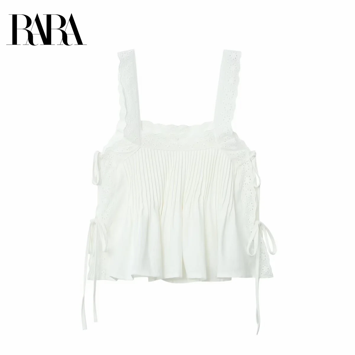 RARA2025 new summer women's casual fashion simple sweet loose bow tie embroidery suspenders square neck vest top
RARA2025 new summer women's casual fashion simple sweet loose bow tie embroidery suspenders square neck vest top