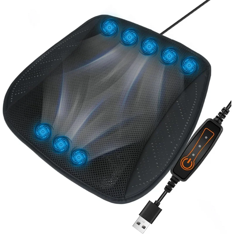 Cooling Cushion, Ventilated Pad with 8 Fans, USB Powered Ice Silk Breathable Seat Cover for Car, Home, Office Chai
Cooling Cushion, Ventilated Pad with 8 Fans, USB Powered Ice Silk Breathable Seat Cover for Car, Home, Office Chai