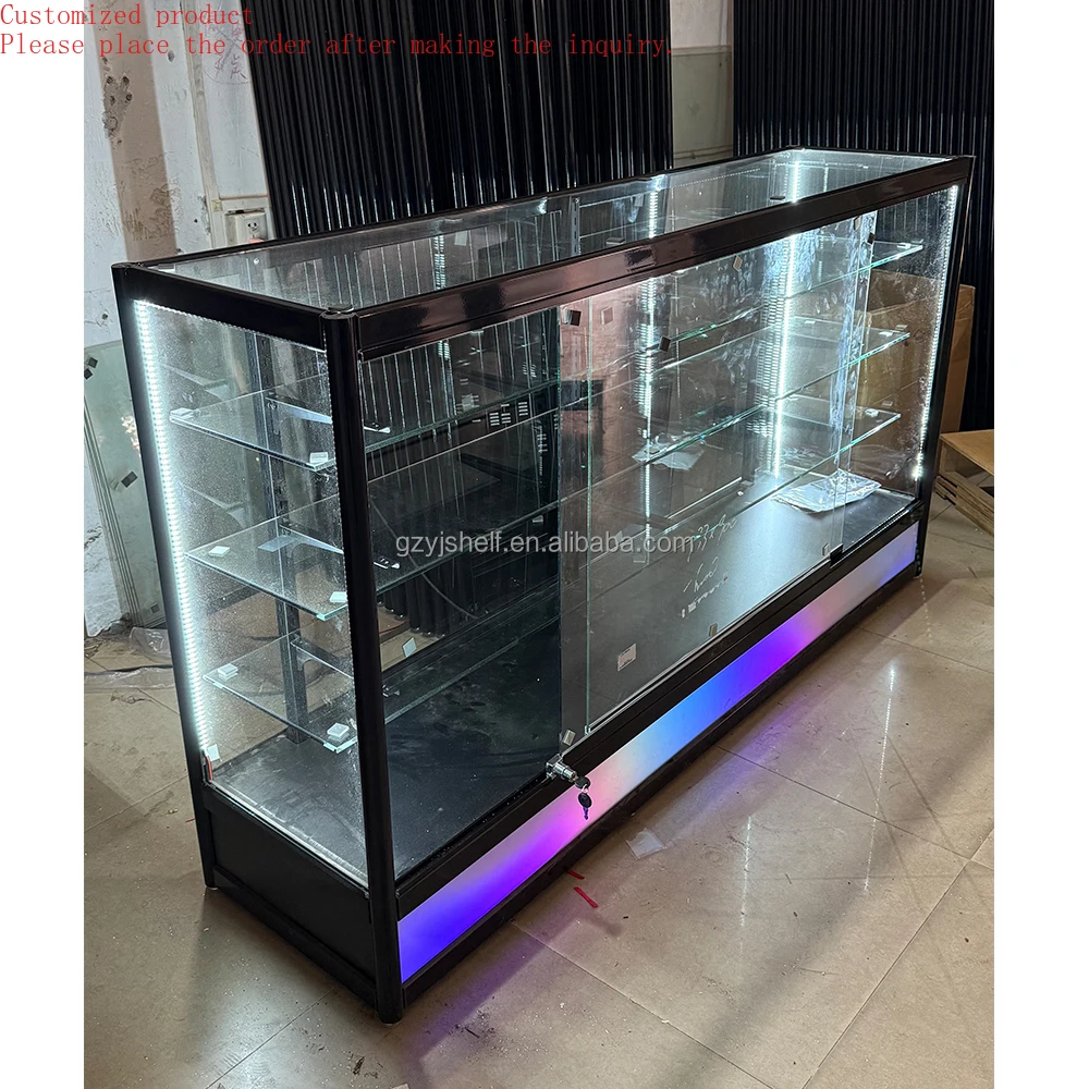 Custom.Colorful Lighting Effect Factory Price High Class Smoke Store Tobacco Shop Glass Display case with Lockable Sliding Door
Custom.Colorful Lighting Effect Factory Price High Class Smoke Store Tobacco Shop Glass Display case with Lockable Sliding Door