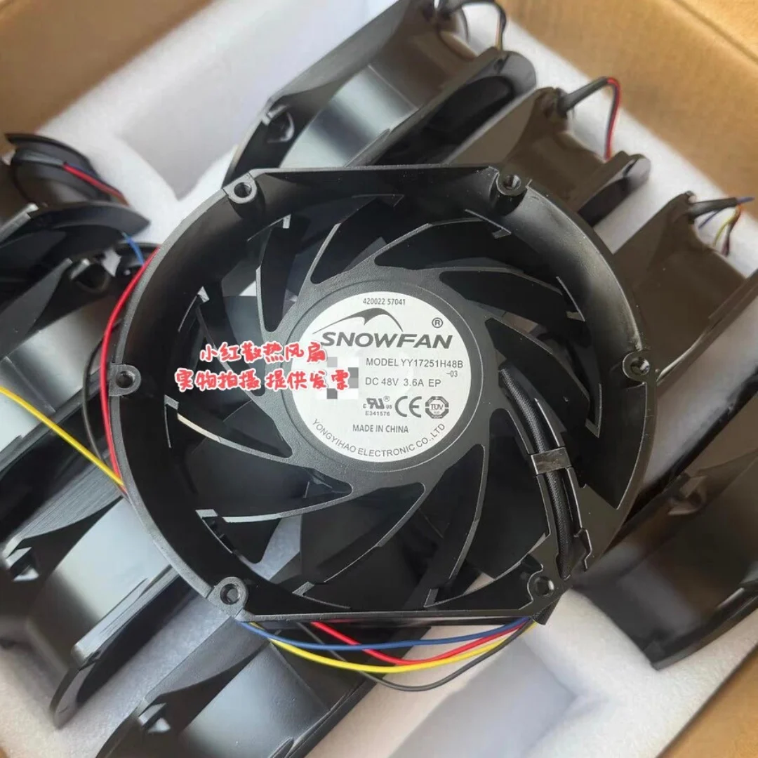 SNOWFAN YY17251H48B Server Cooling Fan DC 48V 3.60A 172x150x51mm 4-Wire
SNOWFAN YY17251H48B Server Cooling Fan DC 48V 3.60A 172x150x51mm 4-Wire