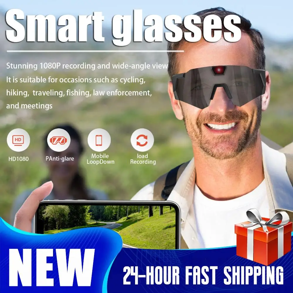 Cycling Action Sunglasses HD 1080P Video Recording Glasses Sports Wearable Glasses Suitable for Men and Women
Cycling Action Sunglasses HD 1080P Video Recording Glasses Sports Wearable Glasses Suitable for Men and Women