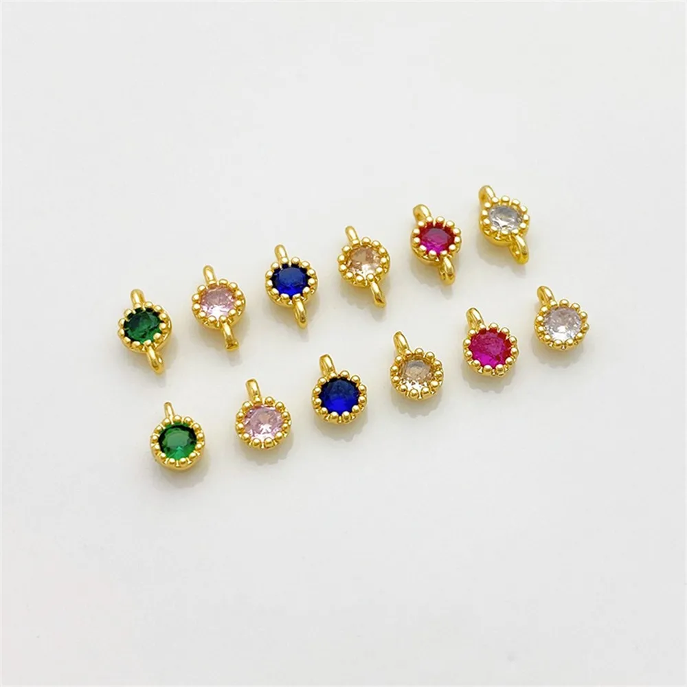 14K Gold-plated Zircon Round Edge Single Zircon Charm Pendant DIY Jewelry Supplies Beads for Necklace Bracelet Craft Accessories
14K Gold-plated Zircon Round Edge Single Zircon Charm Pendant DIY Jewelry Supplies Beads for Necklace Bracelet Craft Accessories