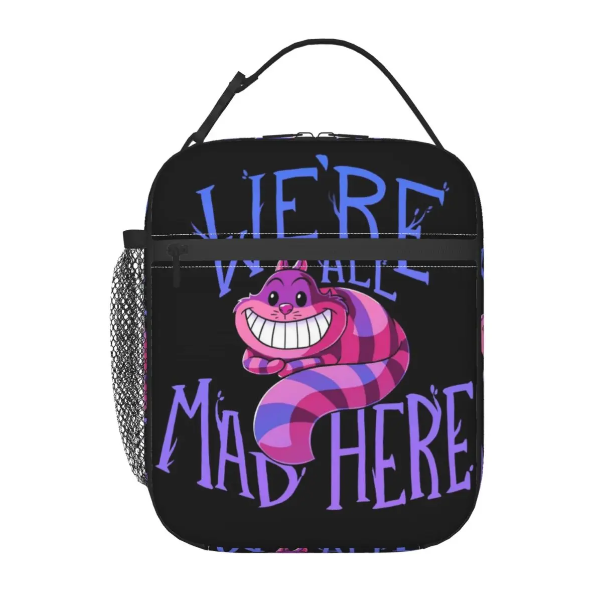 Изолированная сумка для обеда Mad Cheshire Cat для женщин, термохолодильник для бенто, рабочая школьная дорожная портативная сумка-тоут
Изолированная сумка для обеда Mad Cheshire Cat для женщин, термохолодильник для бенто, рабочая школьная дорожная портативная сумка-тоут
