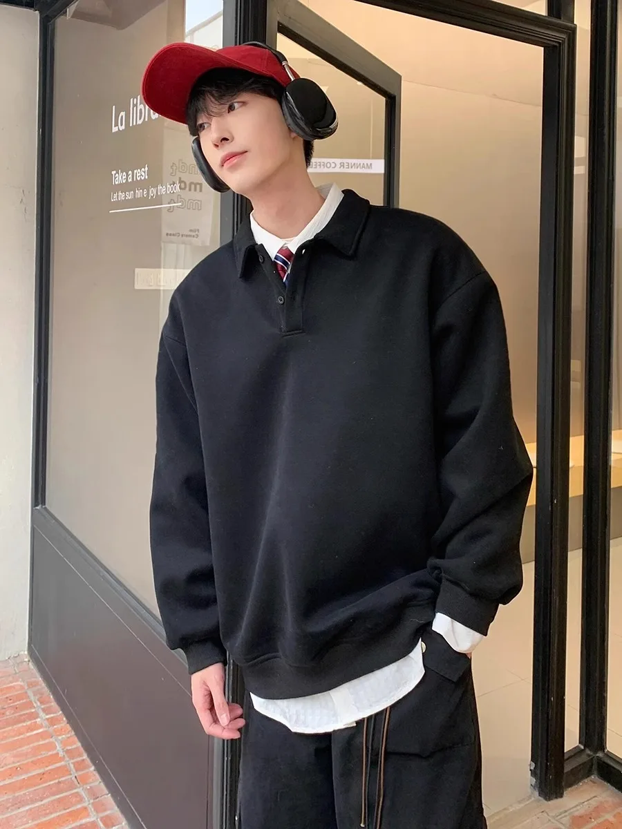 Bla Collar Sweatirt Men's Long Sve Spring Autumn Trendy High-End Feeling Cool Teenage Versatile T-irt
Bla Collar Sweatirt Men's Long Sve Spring Autumn Trendy High-End Feeling Cool Teenage Versatile T-irt