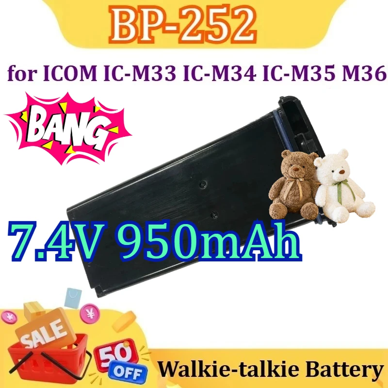 New for ICOM BP-252 IC-M33 IC-M34 IC-M35 M36 Walkie-talkie Battery 7.4V 950mAh
New for ICOM BP-252 IC-M33 IC-M34 IC-M35 M36 Walkie-talkie Battery 7.4V 950mAh