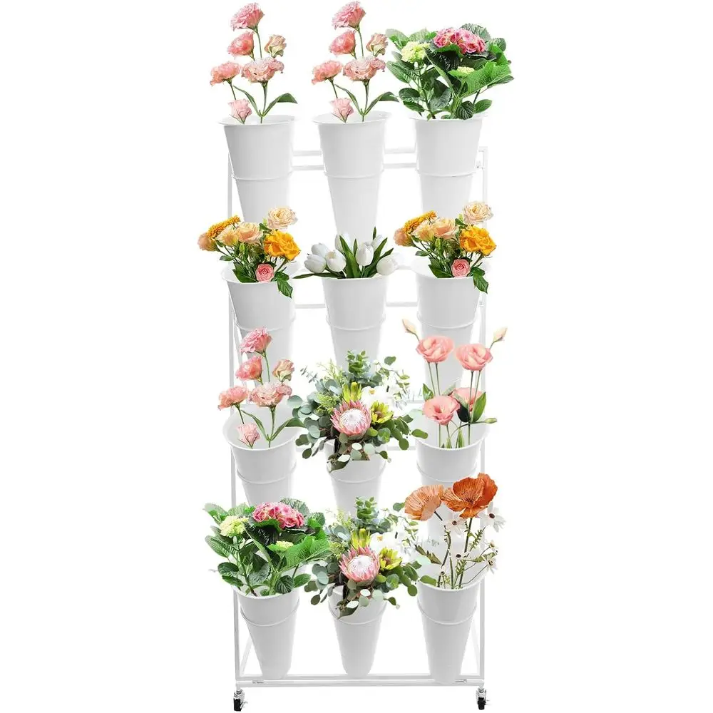 4-Tier Plastic Bucket Storage Cart with Wheels for Outdoor Garden Use
4-Tier Plastic Bucket Storage Cart with Wheels for Outdoor Garden Use