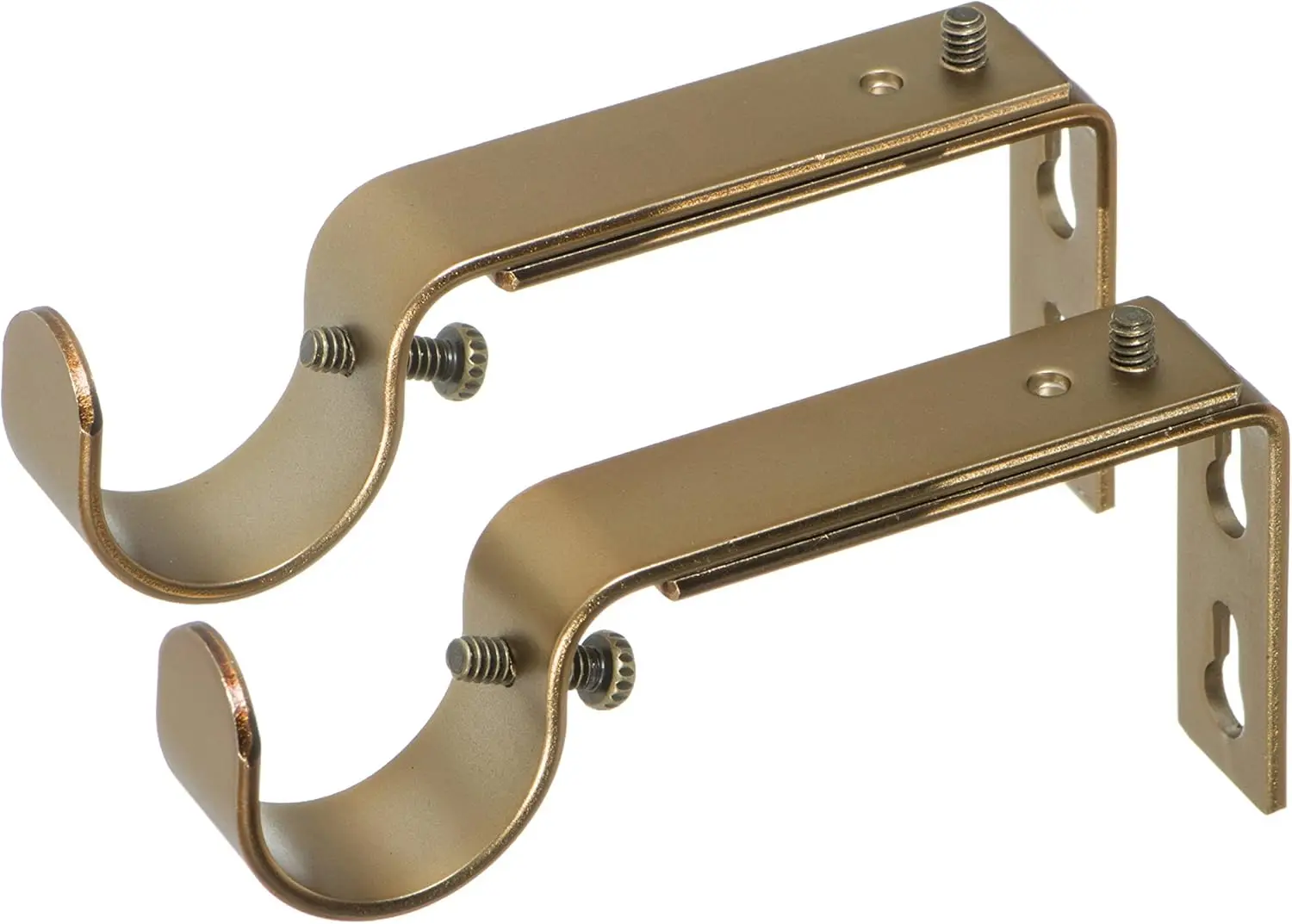 Adjustable Curtain Rod Brackets for 1 or 1 1/8 Inch Rods Set of 2 Warm Gold
Adjustable Curtain Rod Brackets for 1 or 1 1/8 Inch Rods Set of 2 Warm Gold