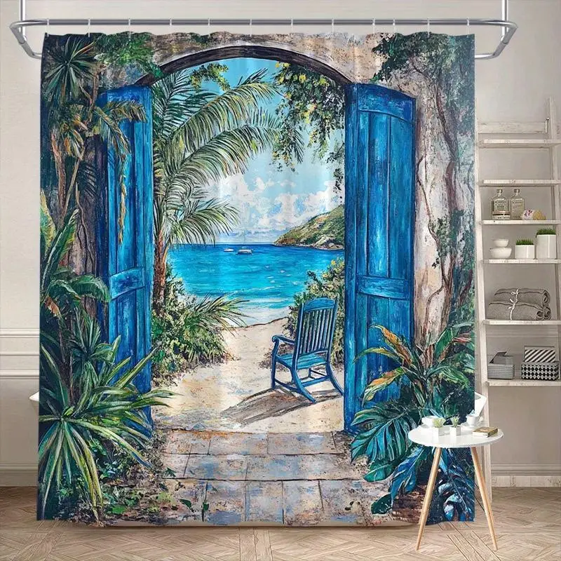 Tropical Beach Shower Curtain Bathroom Curtain Waterproof Fabric Pool Resort Style Waterproof Shower Curtain Liner Polyester Hom
Tropical Beach Shower Curtain Bathroom Curtain Waterproof Fabric Pool Resort Style Waterproof Shower Curtain Liner Polyester Hom