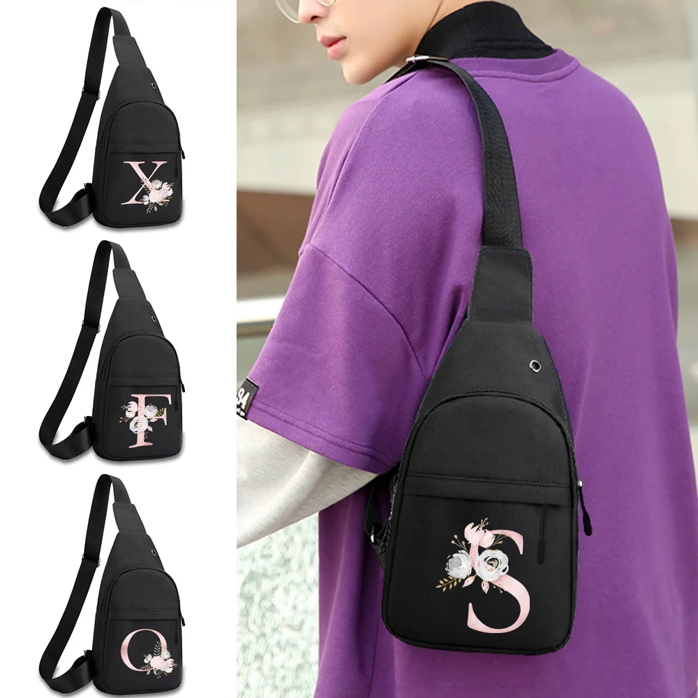 Fashion Men's Chest Bag Male Phone Chest Crossbody Bags Sports Shoulder Canvas Short Trip Bags Pink Flower Letter Name Series
Fashion Men's Chest Bag Male Phone Chest Crossbody Bags Sports Shoulder Canvas Short Trip Bags Pink Flower Letter Name Series