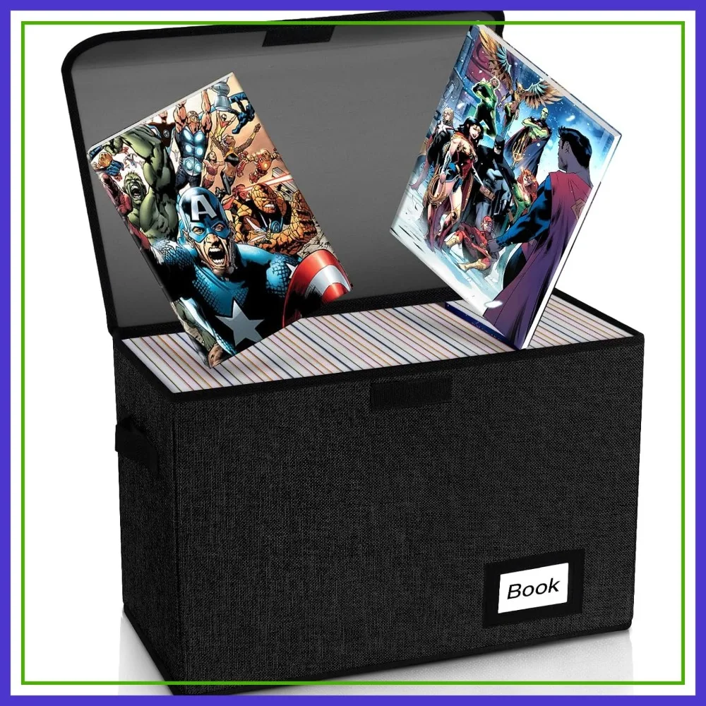 Comic Book Storage Box 15.8x7.8x11.8in, Collapsible Holds 160-180 Comics, Heavy Duty Bin Container Shelf (Black)
Comic Book Storage Box 15.8x7.8x11.8in, Collapsible Holds 160-180 Comics, Heavy Duty Bin Container Shelf (Black)