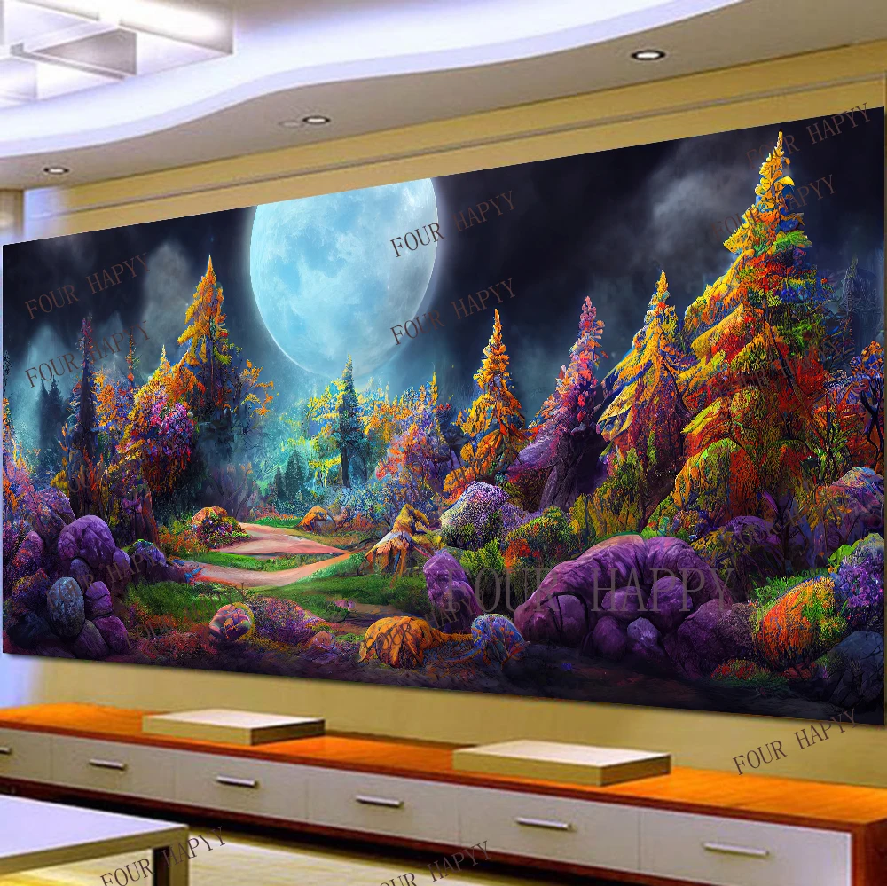 5D DIY Large Diamond Painting Cross Fantasy Art Forest Moon Landscape Wall Art, Full Round Drill, Embroidery Home Decor
5D DIY Large Diamond Painting Cross Fantasy Art Forest Moon Landscape Wall Art, Full Round Drill, Embroidery Home Decor