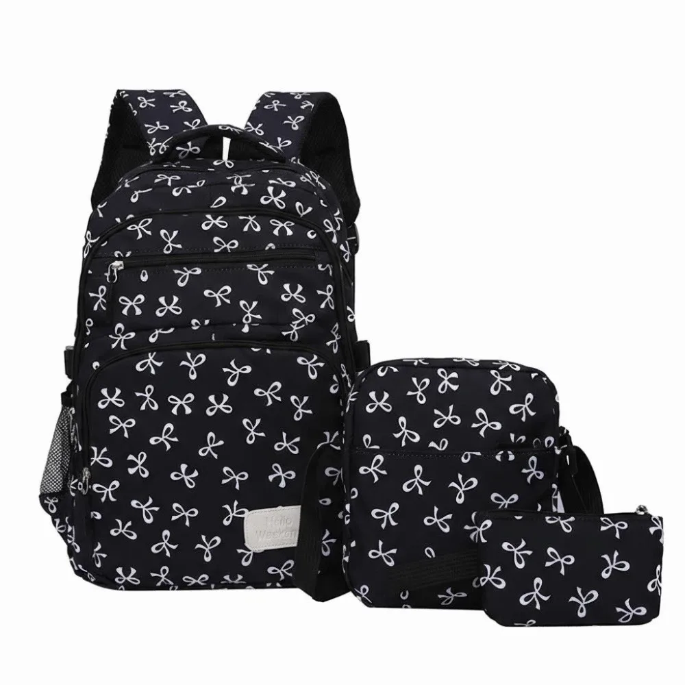 Daypack Three-piece School Bag Set Large Capacity with Pen Bag Nylon Bow Backpack Casual Contrast Color Students School Bag
Daypack Three-piece School Bag Set Large Capacity with Pen Bag Nylon Bow Backpack Casual Contrast Color Students School Bag