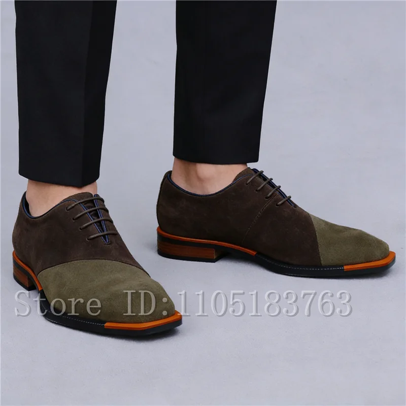Luxury Men's Suede Leather Dress Shoes Square Toe Mix Color Patchwork Lace Up Formal Oxfords for Wedding, Party & Business
Luxury Men's Suede Leather Dress Shoes Square Toe Mix Color Patchwork Lace Up Formal Oxfords for Wedding, Party & Business