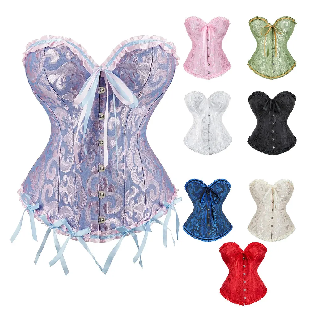 Women Bustier Overbust Sexy Lace up Floral Lingerie Waist Corset Top Shapewear Vintage Victorian Fashion Body Shaper
Women Bustier Overbust Sexy Lace up Floral Lingerie Waist Corset Top Shapewear Vintage Victorian Fashion Body Shaper