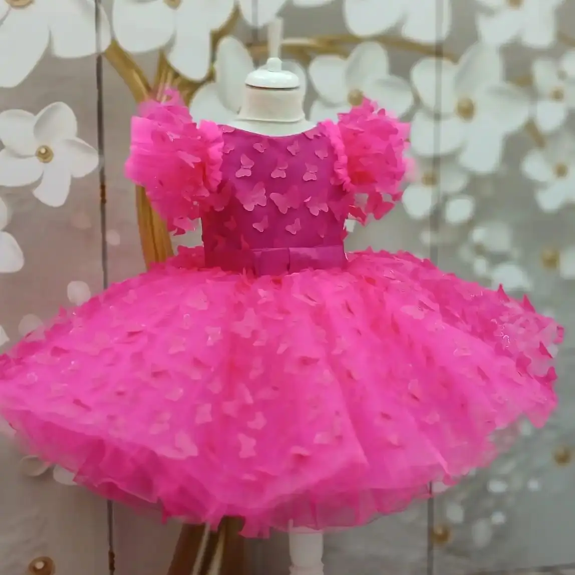 Butterfly 3D Flower Girl Dresses Toddler Girl's Birthday Party Gowns Customized Floor Length Little Baby Pageant Dress
Butterfly 3D Flower Girl Dresses Toddler Girl's Birthday Party Gowns Customized Floor Length Little Baby Pageant Dress