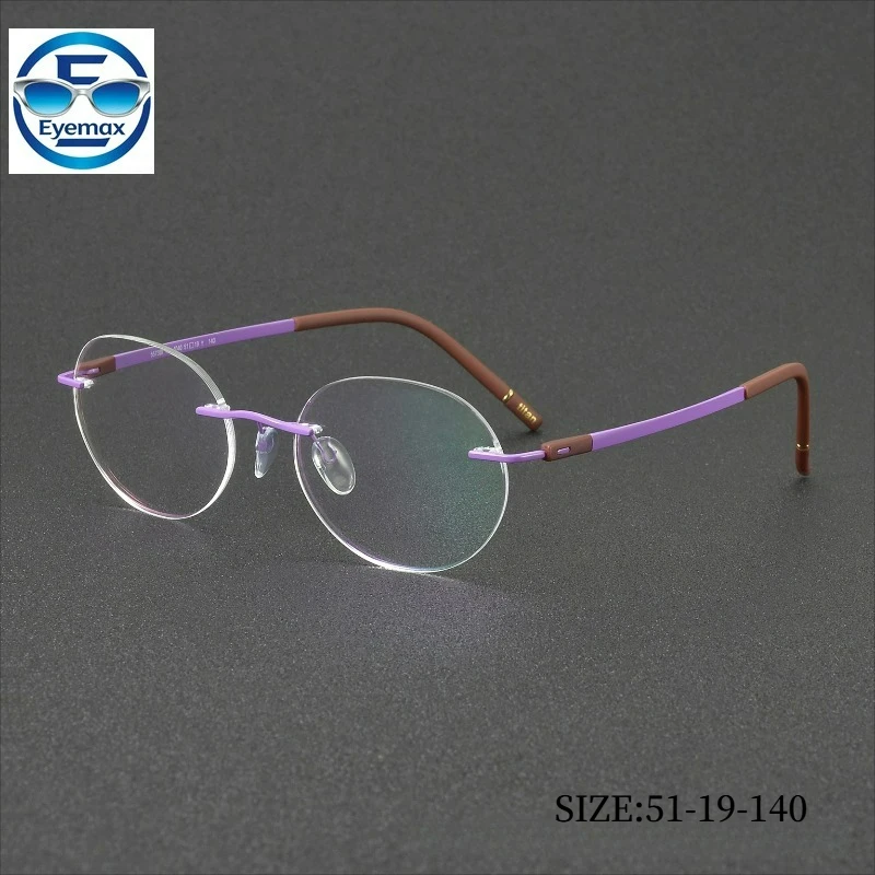 2026 Fashion Ultra Light Rimless Round Glasses Frame Women Purple Wood Grain Optical Myopia Prescription Men Eyewear 51-19-140
2026 Fashion Ultra Light Rimless Round Glasses Frame Women Purple Wood Grain Optical Myopia Prescription Men Eyewear 51-19-140