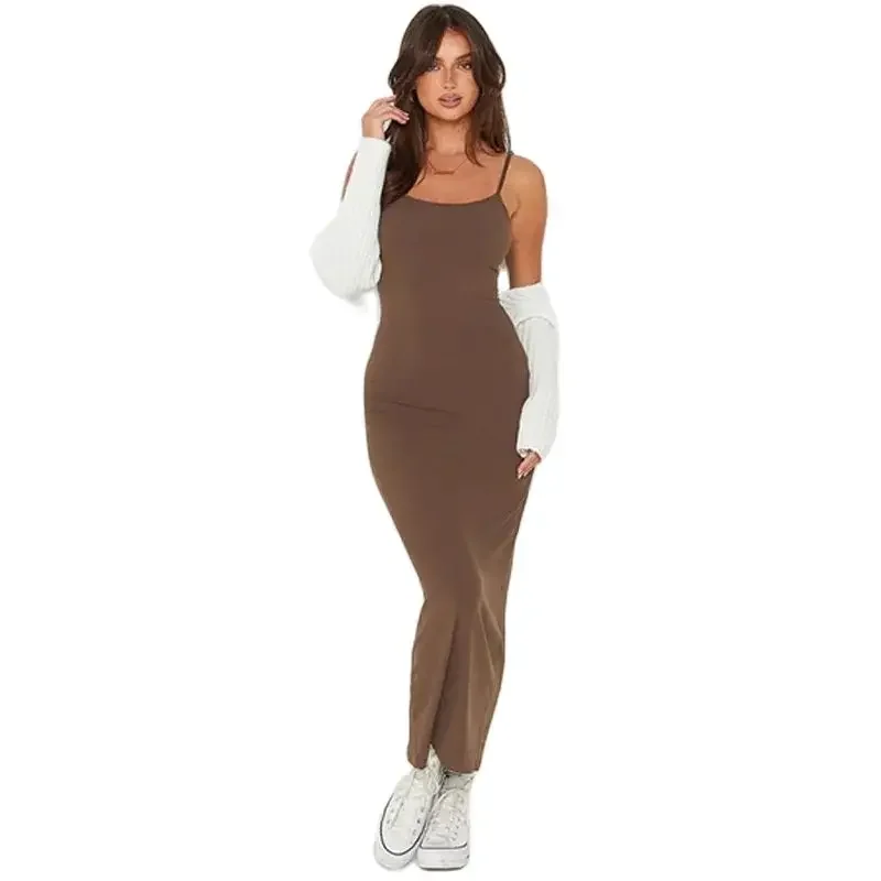 Women Solid Color Comfortable Casual Dresses Summer New Slim Suspenders Dress Female Fashion Sexy Off The Shoulder Backless Gown
Women Solid Color Comfortable Casual Dresses Summer New Slim Suspenders Dress Female Fashion Sexy Off The Shoulder Backless Gown