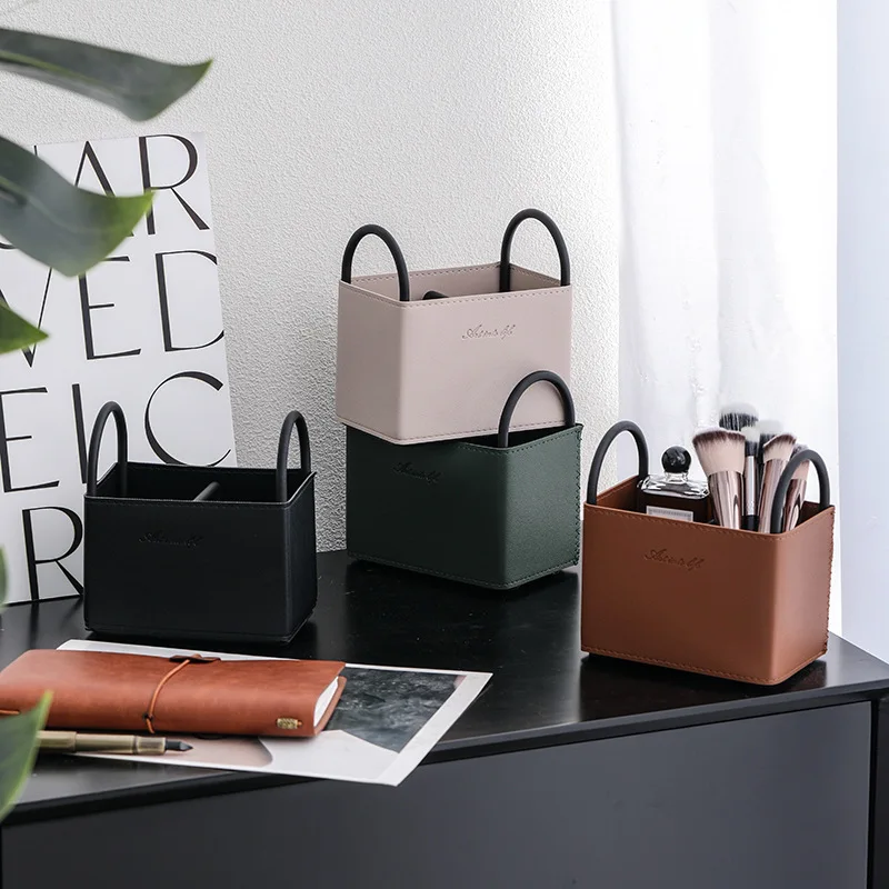 Creative Leather PU Desktop Storage Box Foldable Cosmetic Box with Handle Home Organizer Waterproof Bathroom Storage Basket
Creative Leather PU Desktop Storage Box Foldable Cosmetic Box with Handle Home Organizer Waterproof Bathroom Storage Basket