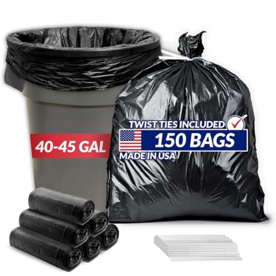 40 to 45 Gallon Trash Bags Heavy Duty 150 Trash Bags with Ties Super Sizeable Black Serious Garbage Cleanup
40 to 45 Gallon Trash Bags Heavy Duty 150 Trash Bags with Ties Super Sizeable Black Serious Garbage Cleanup