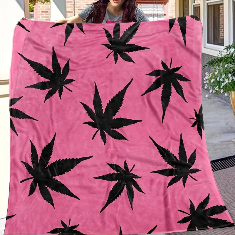Pink maple leaf print blanket, polyester fabric, machine washable, suitable for bedroom and living room.
Pink maple leaf print blanket, polyester fabric, machine washable, suitable for bedroom and living room.