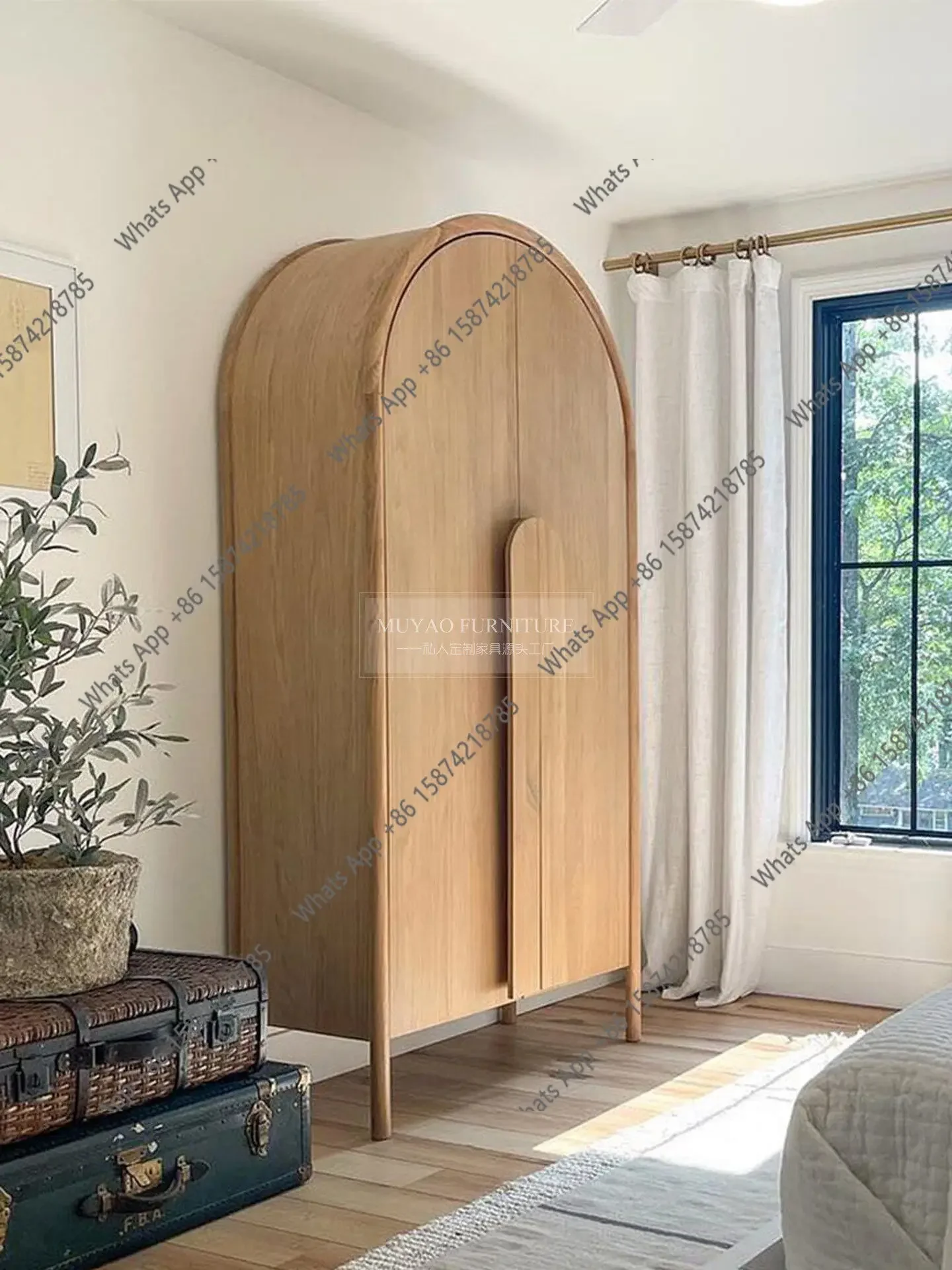 X46 Nordic Simple Double-door Wardrobe, Log-colored Locker, Black Arched Cabinet, Children's Wardrobe Designer
X46 Nordic Simple Double-door Wardrobe, Log-colored Locker, Black Arched Cabinet, Children's Wardrobe Designer