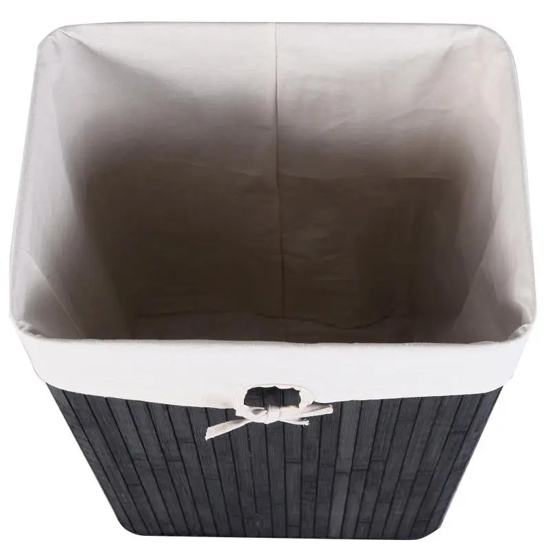 Rectangle Bamboo Hamper Laundry Basket Washing Cloth Bin Storage Bag Lid 3 color-Black
Rectangle Bamboo Hamper Laundry Basket Washing Cloth Bin Storage Bag Lid 3 color-Black