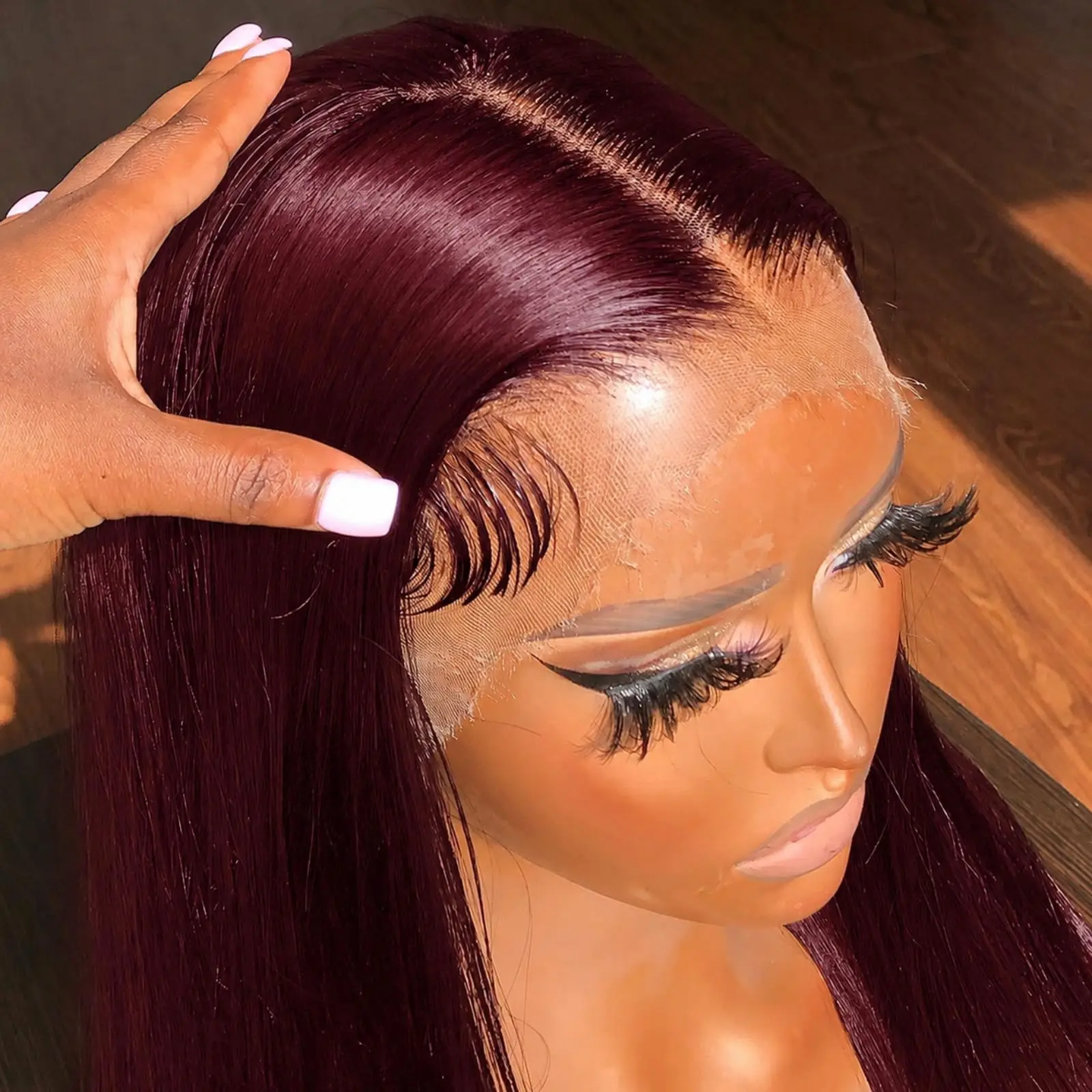 99J Burgundy 13x6 Straight Lace Front Wig Human Hair 200 Density HD Transparent Swiss Lace Frontal Wig, Pre Plucked Bleached Knots Baby Hair Free Part Wine Red Wig for Women 30 Inch
99J Burgundy 13x6 Straight Lace Front Wig Human Hair 200 Density HD Transparent Swiss Lace Frontal Wig, Pre Plucked Bleached Knots Baby Hair Free Part Wine Red Wig for Women 30 Inch