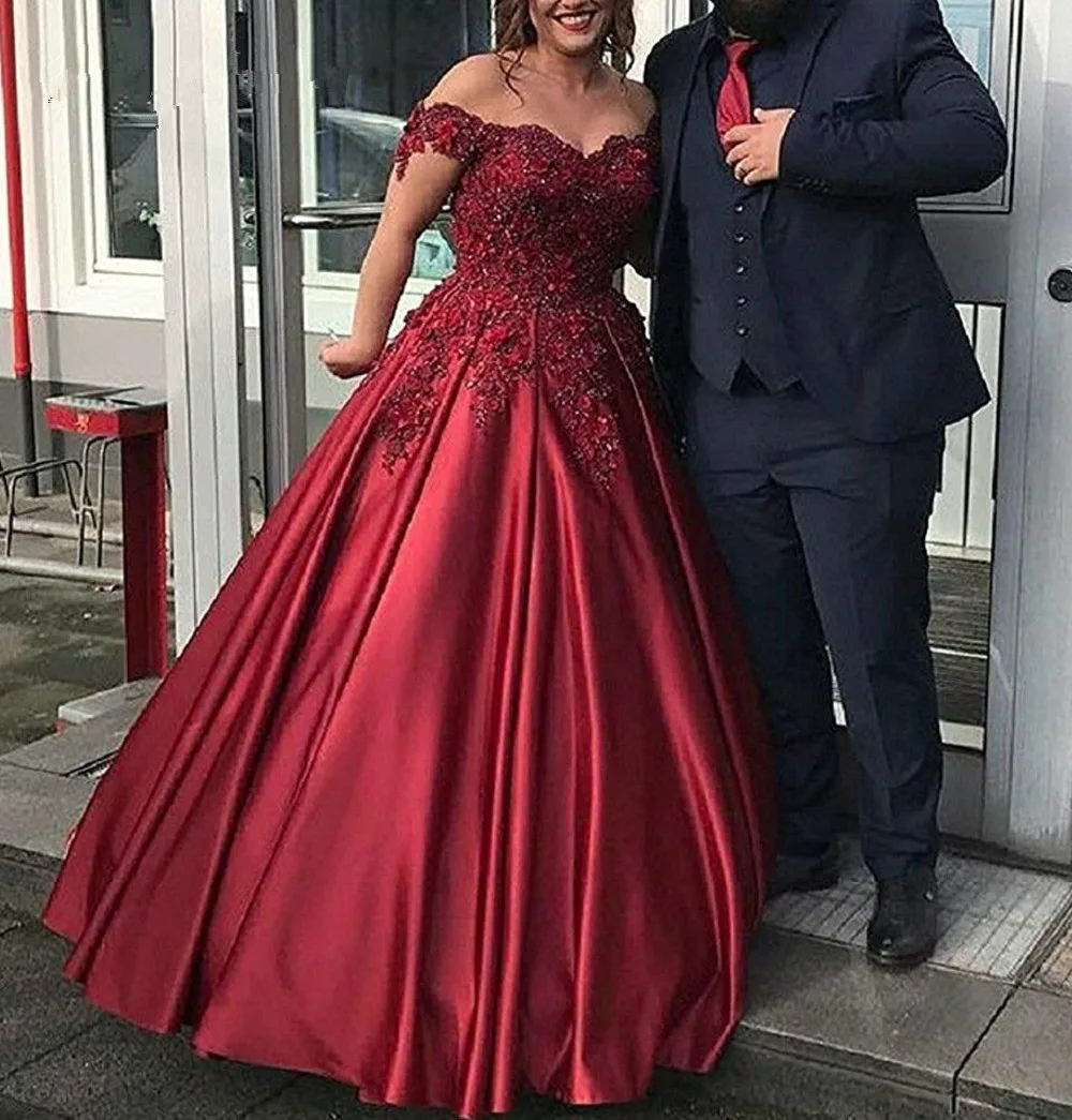Burgundy Long Prom Dresses Ball Gown Satin Pearls Appliques Flowers Evening Party Dress Wedding Party Dresses
Burgundy Long Prom Dresses Ball Gown Satin Pearls Appliques Flowers Evening Party Dress Wedding Party Dresses