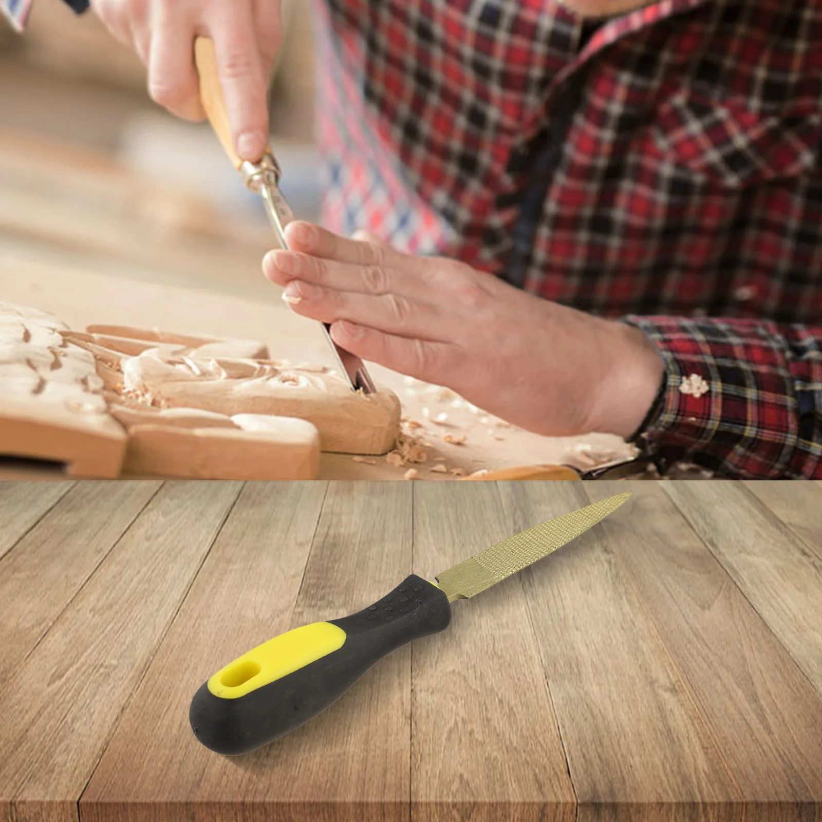 Wood Rasp File with Circular Carbon Steel Blade and Rubber Grip Handle 4 10inch for Wood Carving Polishing and Crafting
Wood Rasp File with Circular Carbon Steel Blade and Rubber Grip Handle 4 10inch for Wood Carving Polishing and Crafting