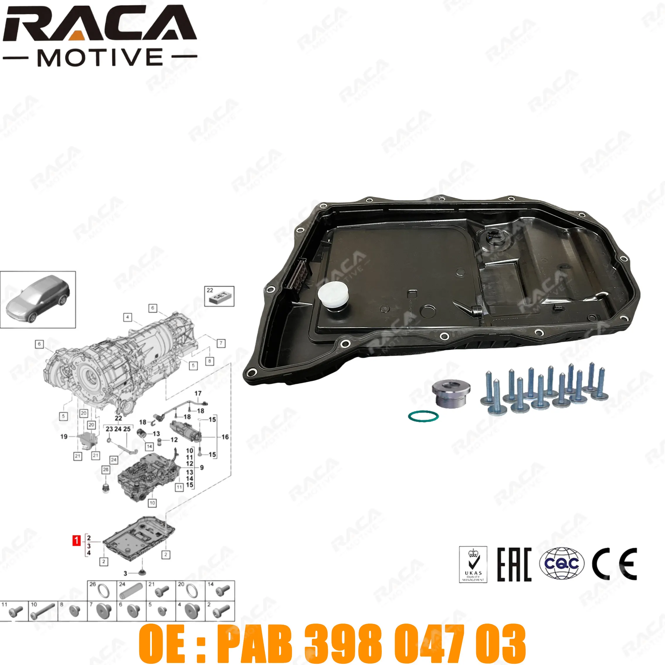 High-Quality Transmission Oil Pan Oil Filter Suitable for Porsche Cayenne (9Ya) 2018- Cayenne Coupé (9Yb) 2019- 4.0t Turbo Gt 0D6398359 Pab398004
High-Quality Transmission Oil Pan Oil Filter Suitable for Porsche Cayenne (9Ya) 2018- Cayenne Coupé (9Yb) 2019- 4.0t Turbo Gt 0D6398359 Pab398004