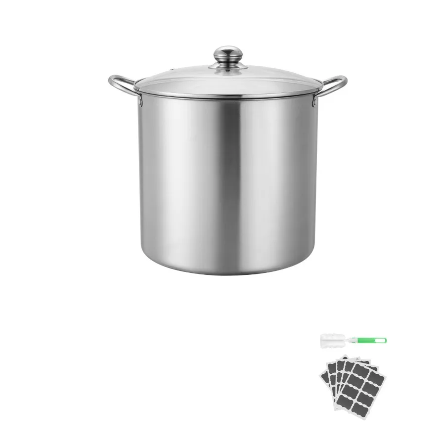 21 QT Stainless Steel Canning Pot with Rack and Glass Lid Dual Handle Waterbath Canner Suitable for Induction Gas Electric Glas
21 QT Stainless Steel Canning Pot with Rack and Glass Lid Dual Handle Waterbath Canner Suitable for Induction Gas Electric Glas