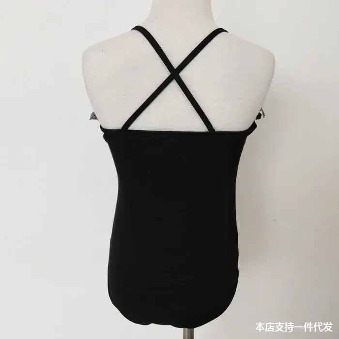 Latin dance costume for children and girls, black top, one piece summer suspender, cotton ballet dance training suit
Latin dance costume for children and girls, black top, one piece summer suspender, cotton ballet dance training suit