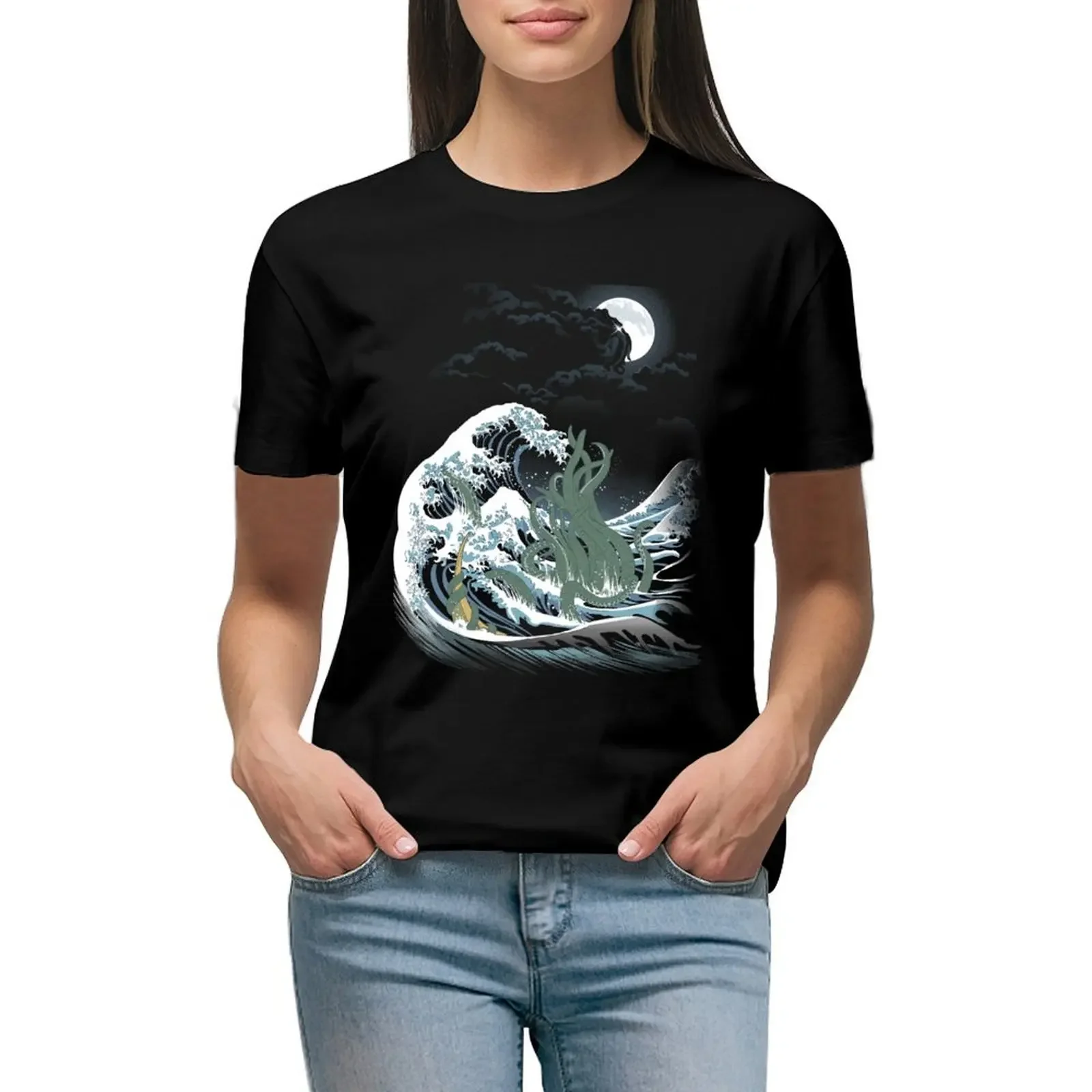 The Wave Off R'lyeh T-Shirt oversized summer tops animal prinfor customizeds plain t shirts for Women
The Wave Off R'lyeh T-Shirt oversized summer tops animal prinfor customizeds plain t shirts for Women