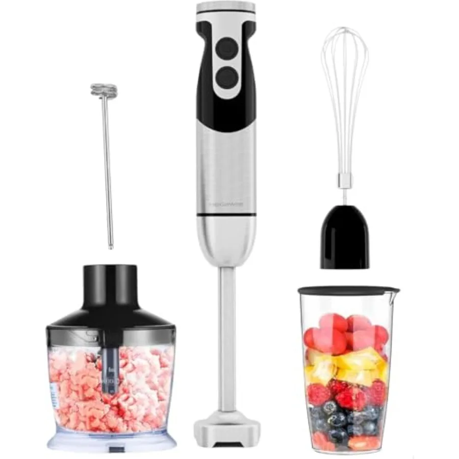 Pro Titanium Reinforced 5-in-1 Immersion Hand Blender Powerful Motor with 80% Sharper Blades 12-Speed Corded Blender Black
Pro Titanium Reinforced 5-in-1 Immersion Hand Blender Powerful Motor with 80% Sharper Blades 12-Speed Corded Blender Black