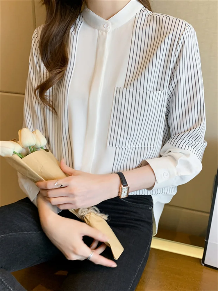 Korean Style Loose Fit Striped Chiffon Shirt Women's Long Sleeve Top Fashionable Spring Autumn New Design Unique Fashion
Korean Style Loose Fit Striped Chiffon Shirt Women's Long Sleeve Top Fashionable Spring Autumn New Design Unique Fashion