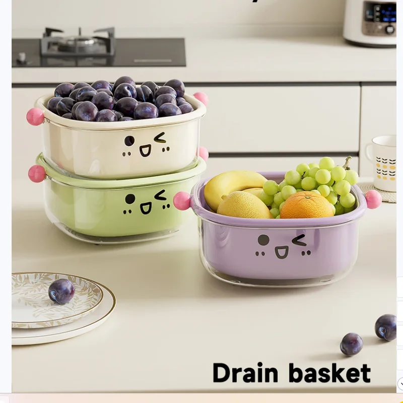 Kitchen drain basket, household double-layer new dopamine fruit dish, multifunctional large capacity inverted dustproof vegetabl
Kitchen drain basket, household double-layer new dopamine fruit dish, multifunctional large capacity inverted dustproof vegetabl